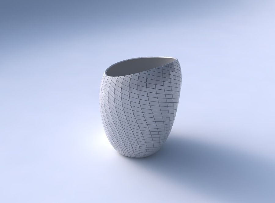 Bowl Spheric Lattice with diagonal grid plates 3D print model_4