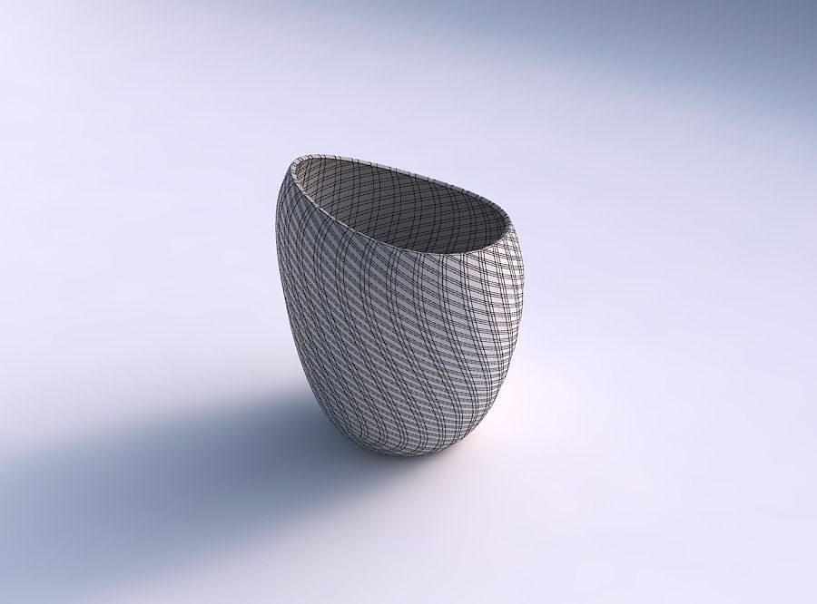Bowl Spheric Lattice with diagonal grid plates 3D print model_6