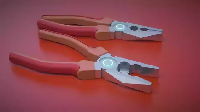 Sci-fi pliers Low-poly 3D model