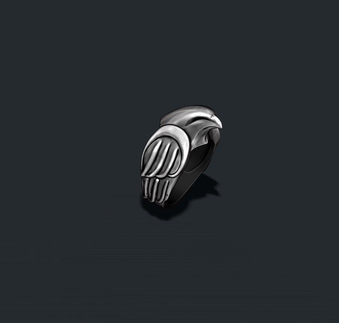 Falcon ring 3D print model_1