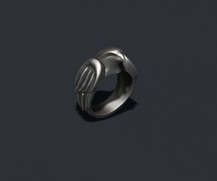 Falcon ring 3D print model_4