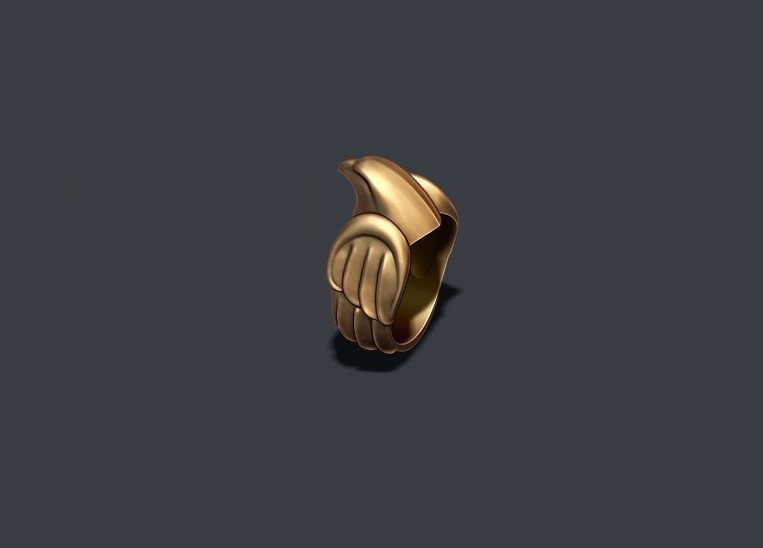 Falcon ring 3D print model_2