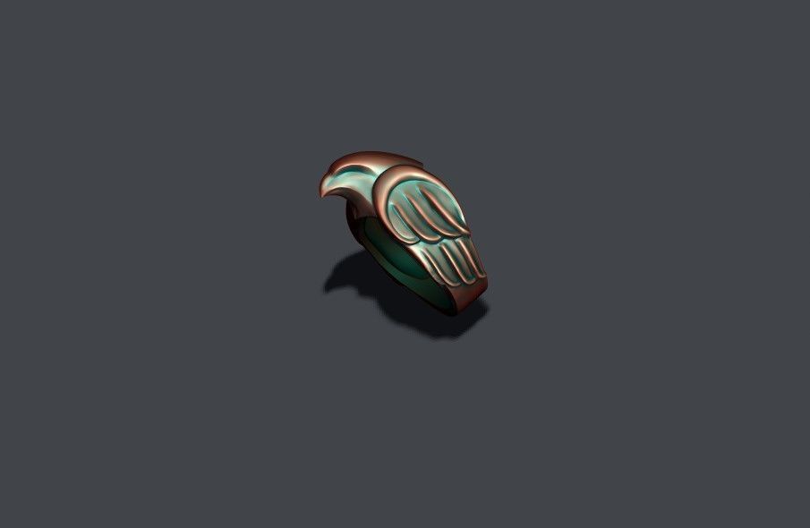 Falcon ring 3D print model_3