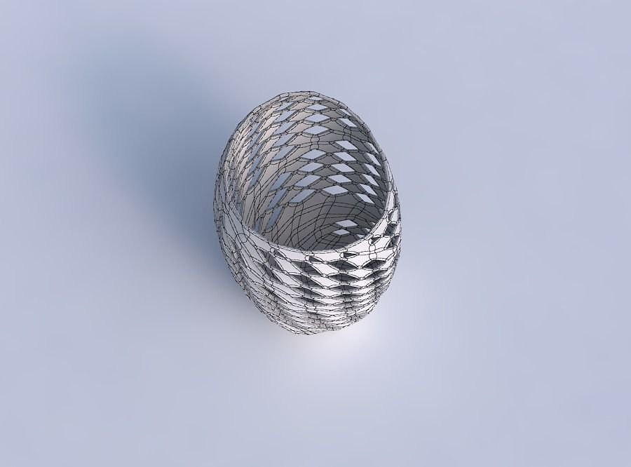 Bowl Spheric Lattice with checker grid lattice 2 3D print model_6
