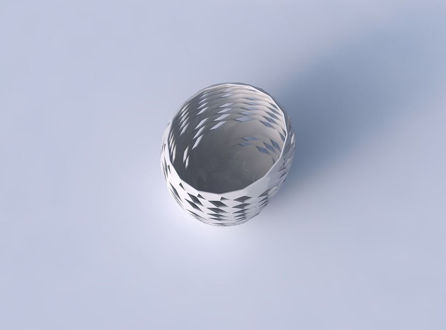 Bowl Spheric Lattice with checker grid lattice 2 3D print model_2