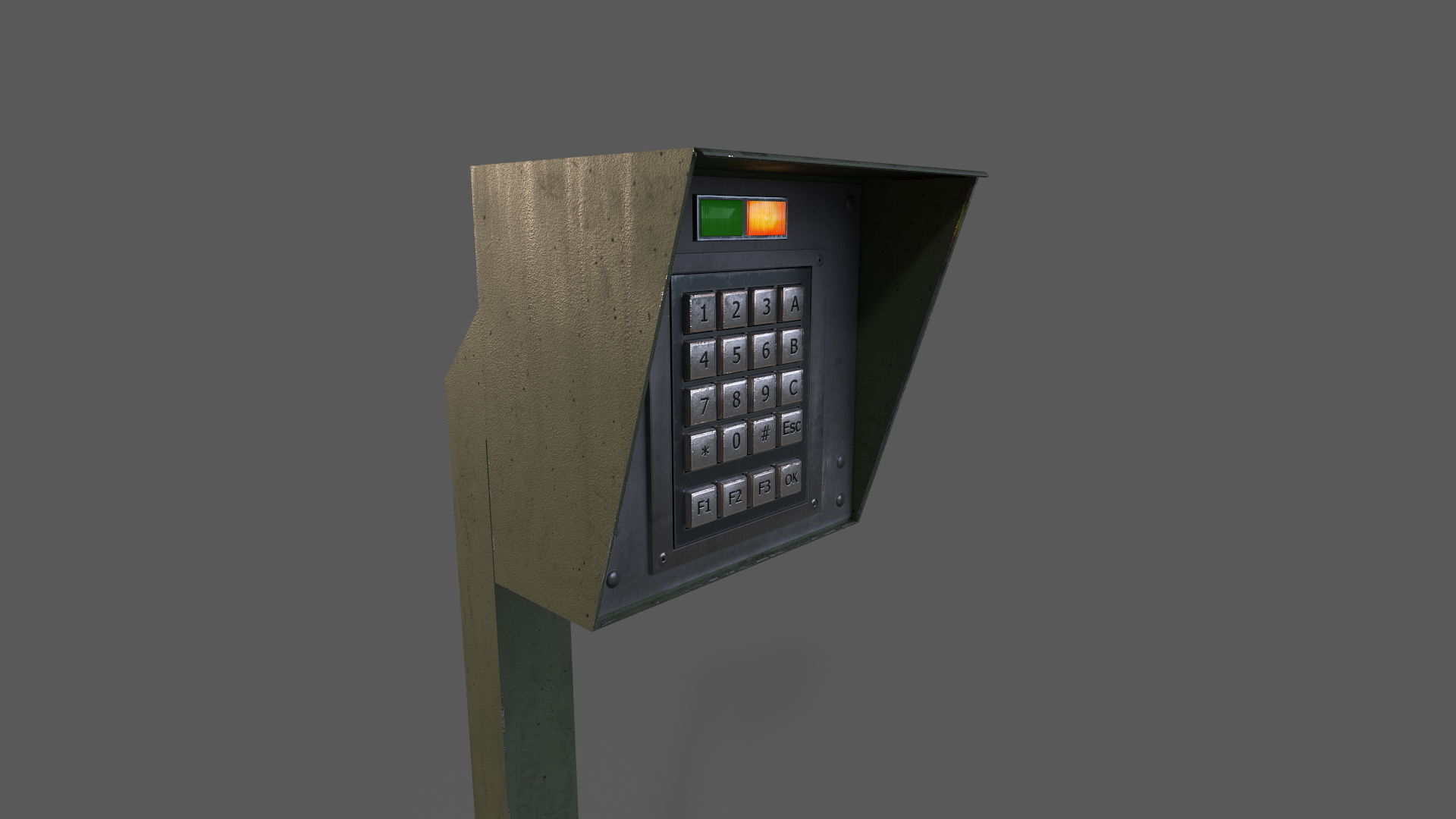 Access control panel  Low-poly 3D model_3