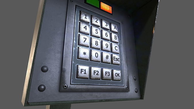Access control panel  Low-poly 3D model