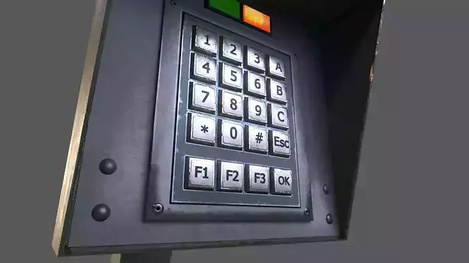 Access control panel  Low-poly 3D model