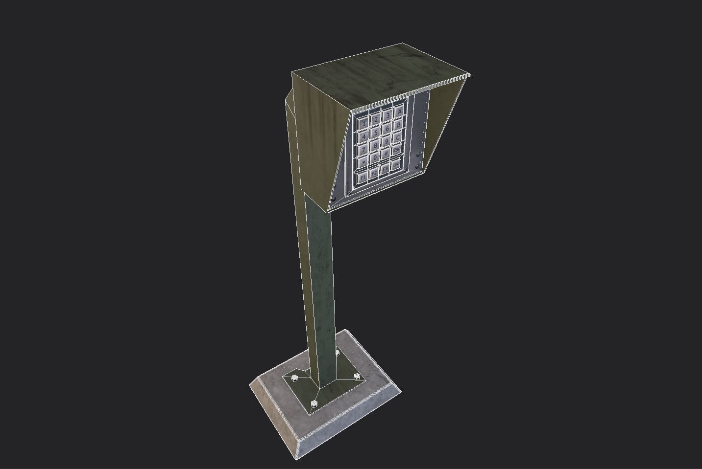 Access control panel  Low-poly 3D model_10