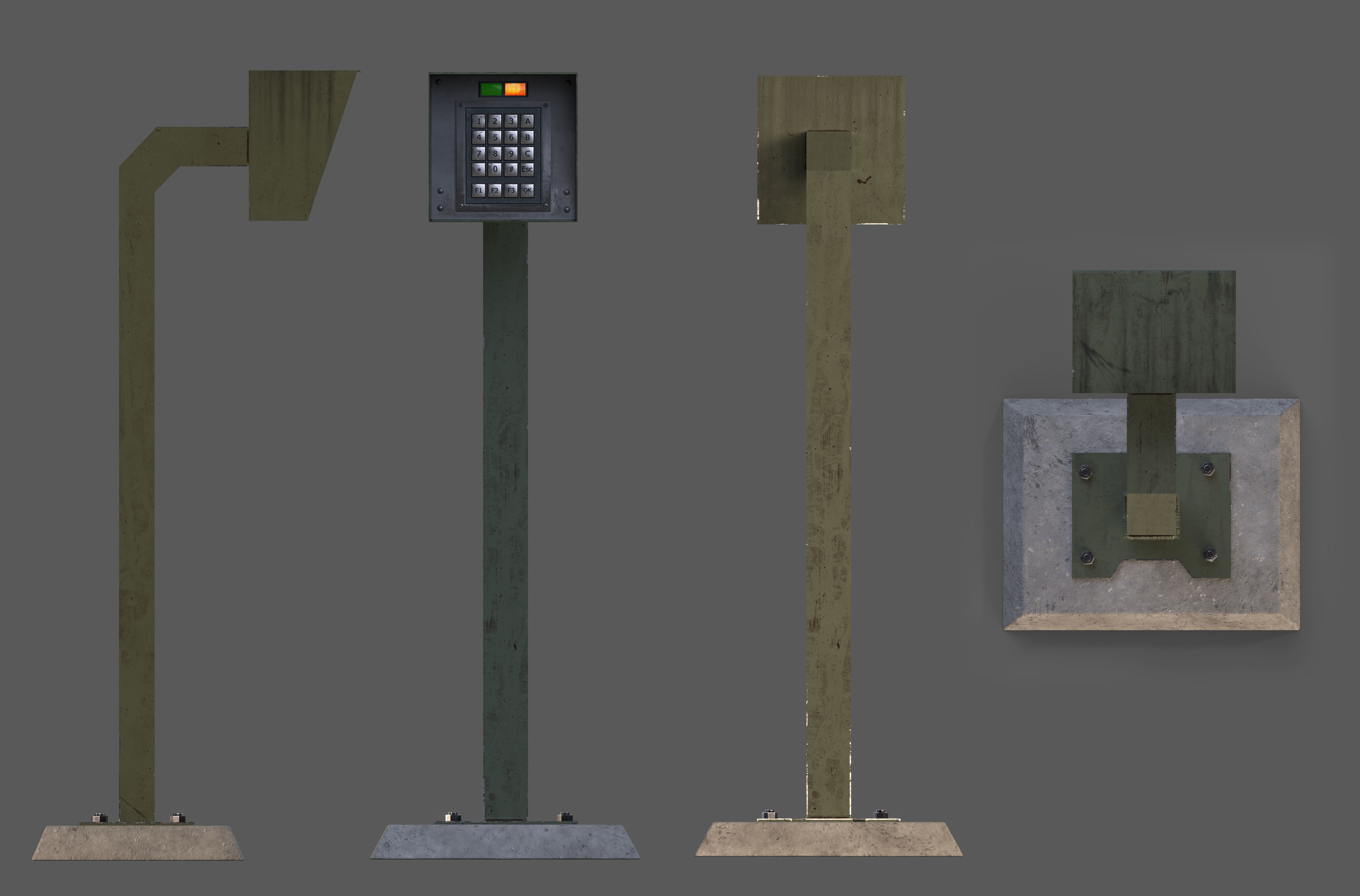 Access control panel  Low-poly 3D model_2