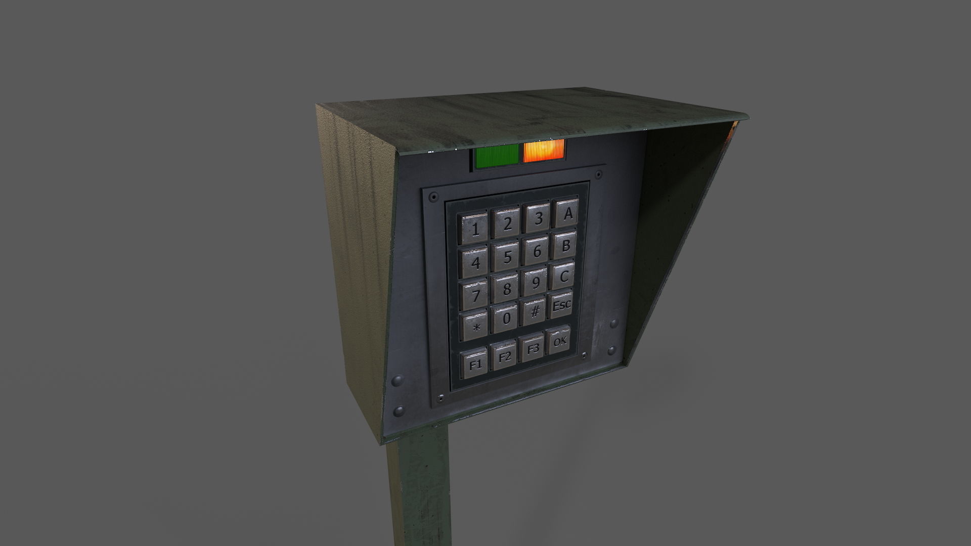 Access control panel  Low-poly 3D model_1