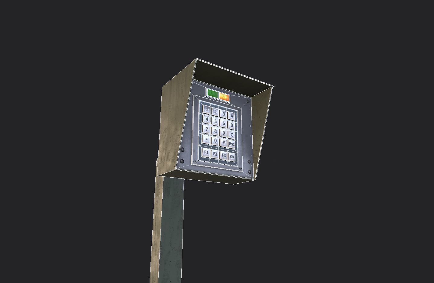 Access control panel  Low-poly 3D model_8