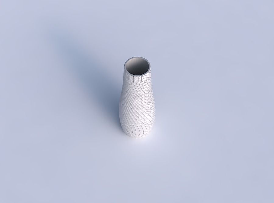 Vase with twisted diagonal grid plates 3D print model_1