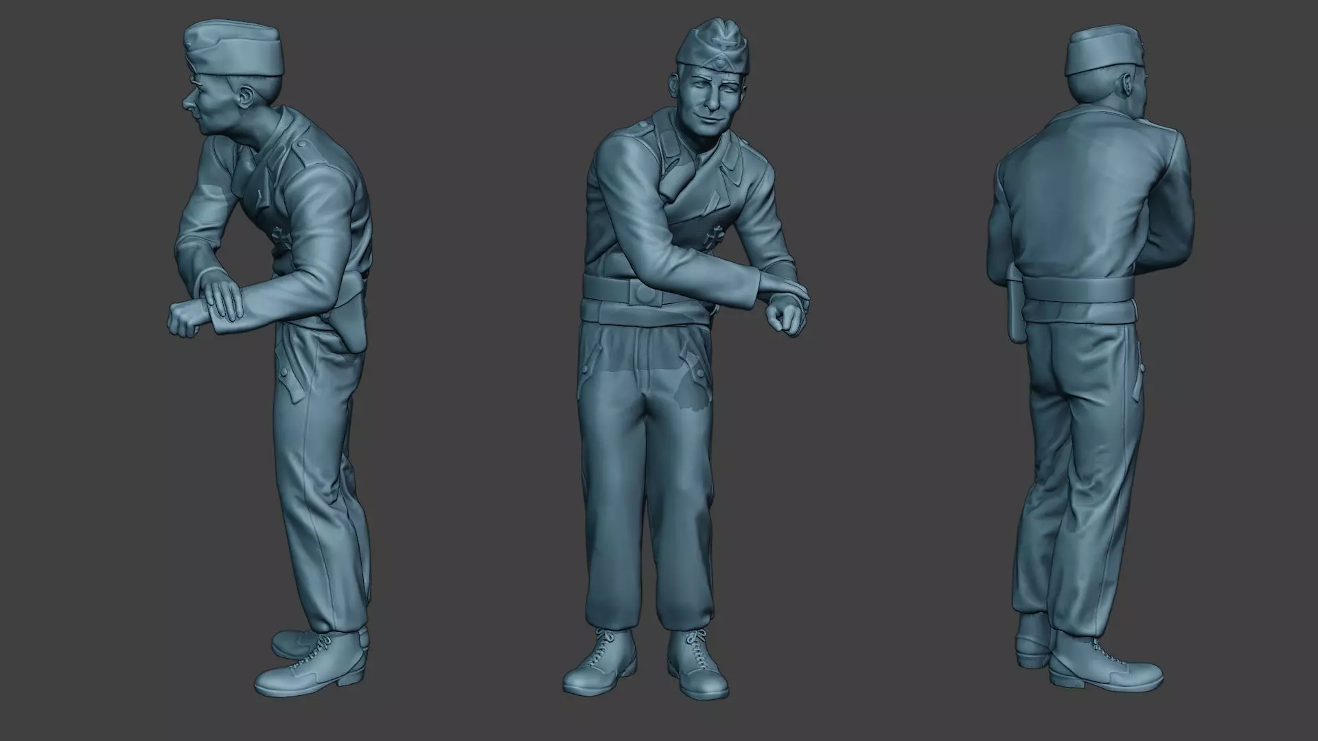 German Tank Crew unit ww2 On Hole GTC1 3D print model_0