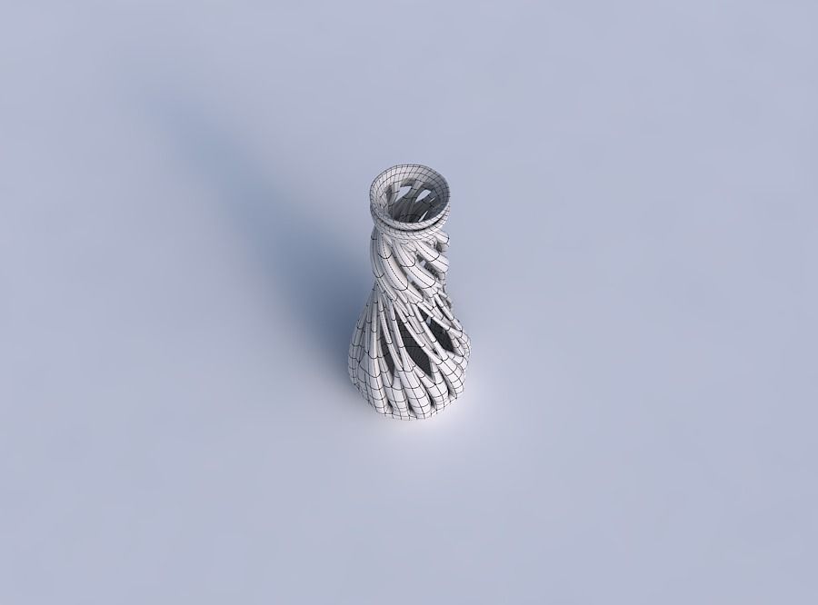 Vase with thick intertwining lines twisted and tapered 3D print model_6