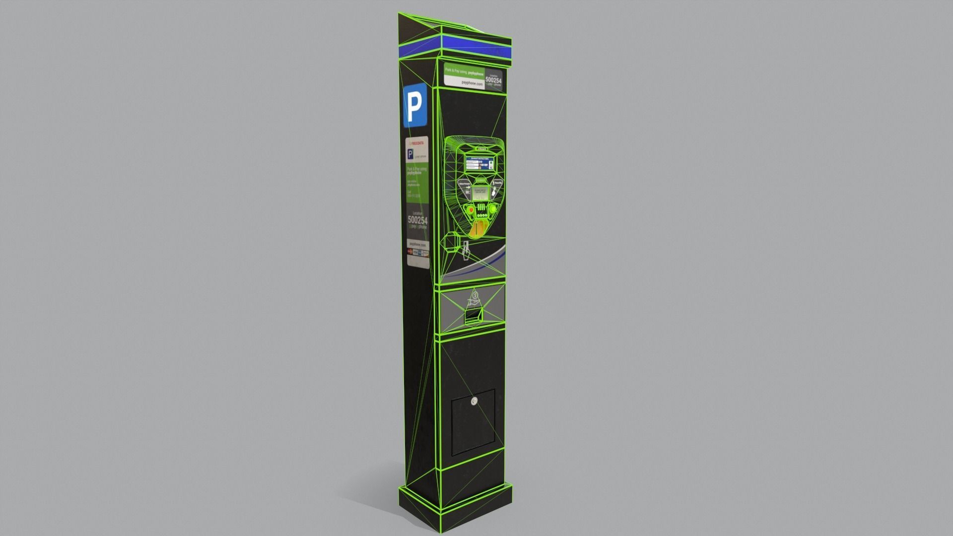 Parking Meter Low-poly 3D model_37