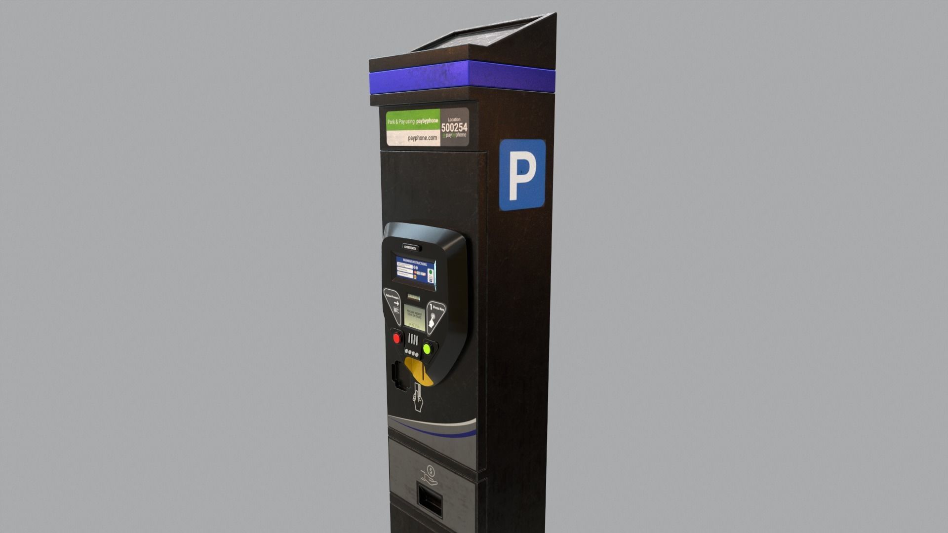 Parking Meter Low-poly 3D model_5