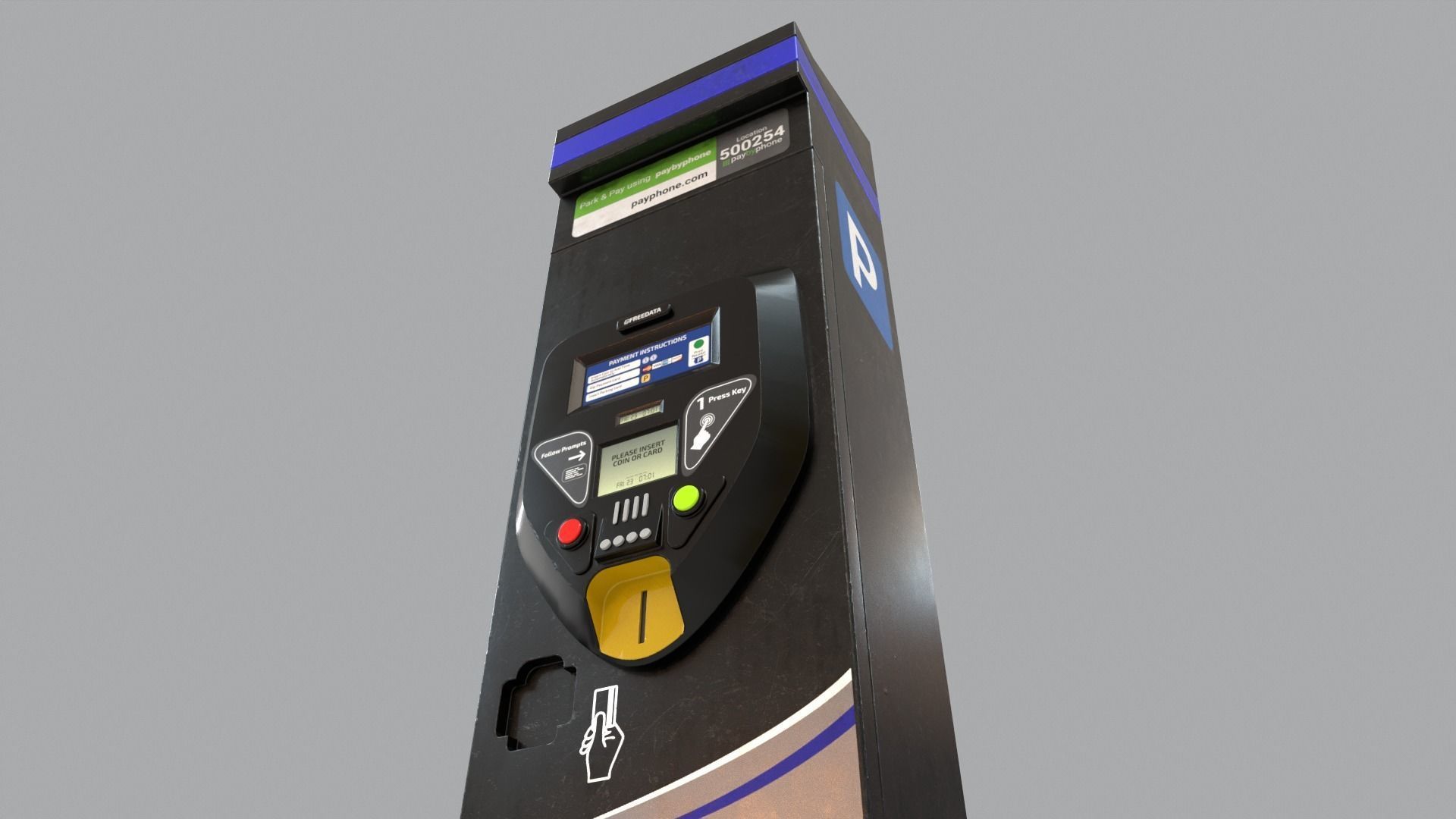 Parking Meter Low-poly 3D model_19