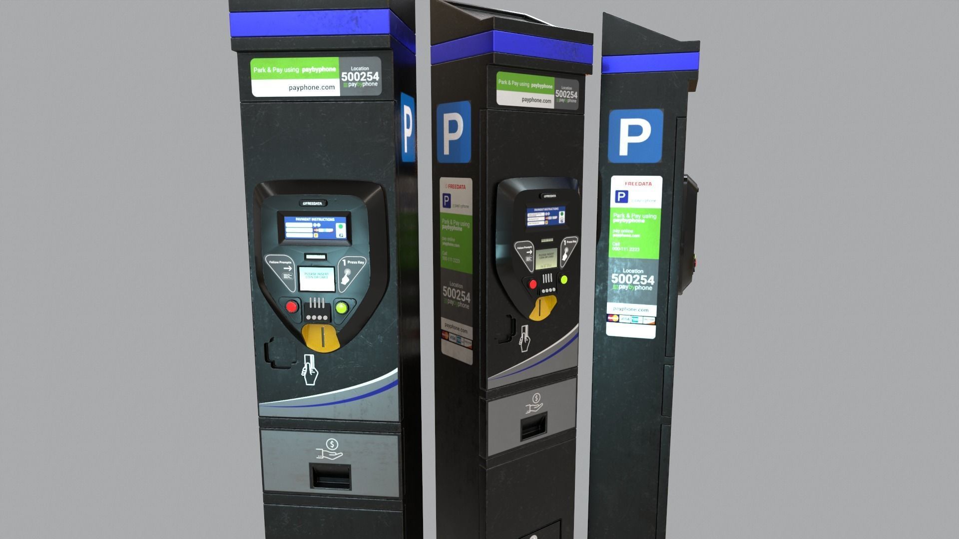 Parking Meter Low-poly 3D model_13