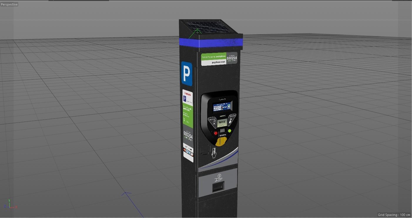 Parking Meter Low-poly 3D model_41