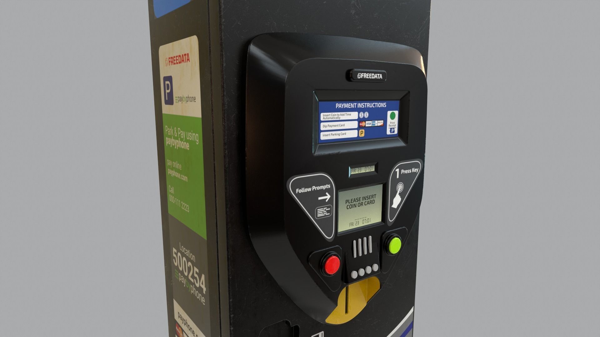 Parking Meter Low-poly 3D model_17