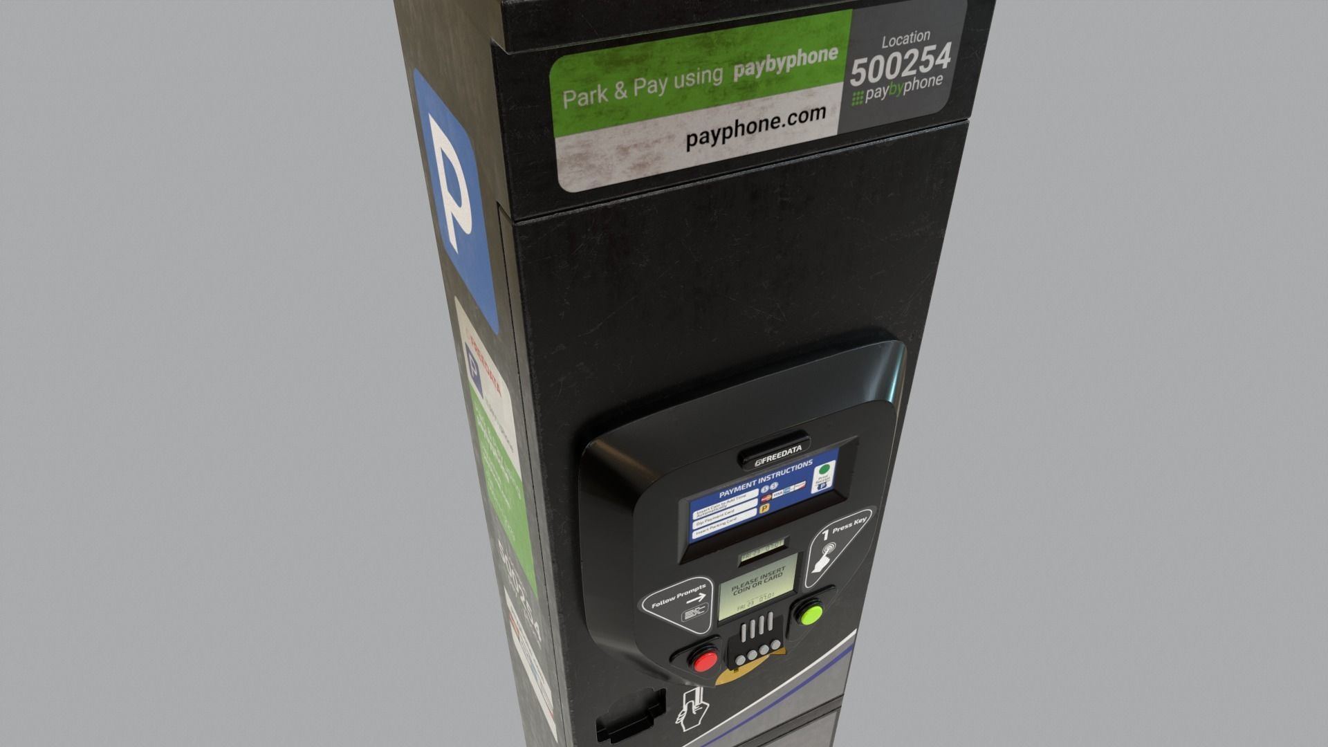 Parking Meter Low-poly 3D model_20