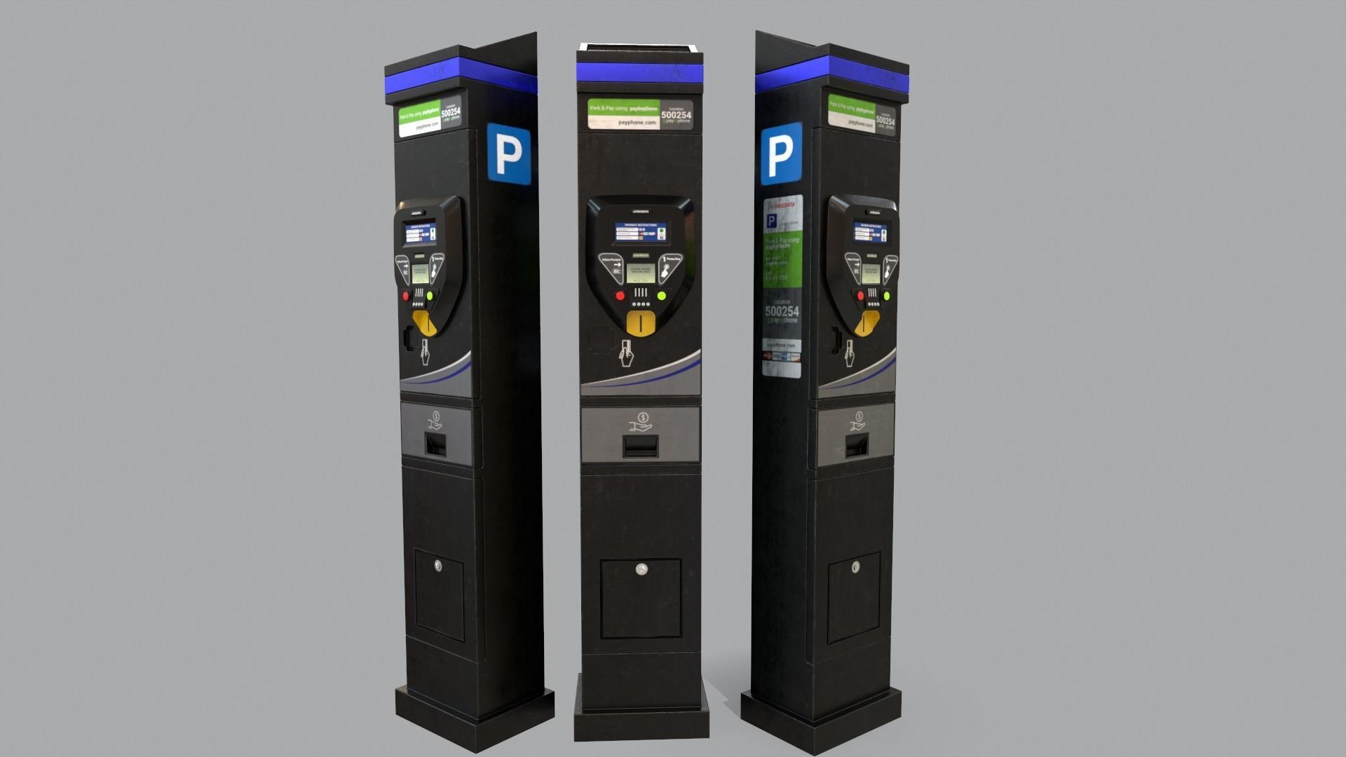 Parking Meter Low-poly 3D model_2