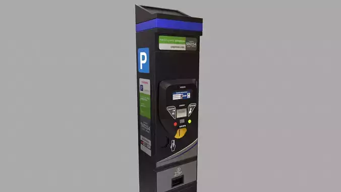Parking Meter Low-poly 3D model