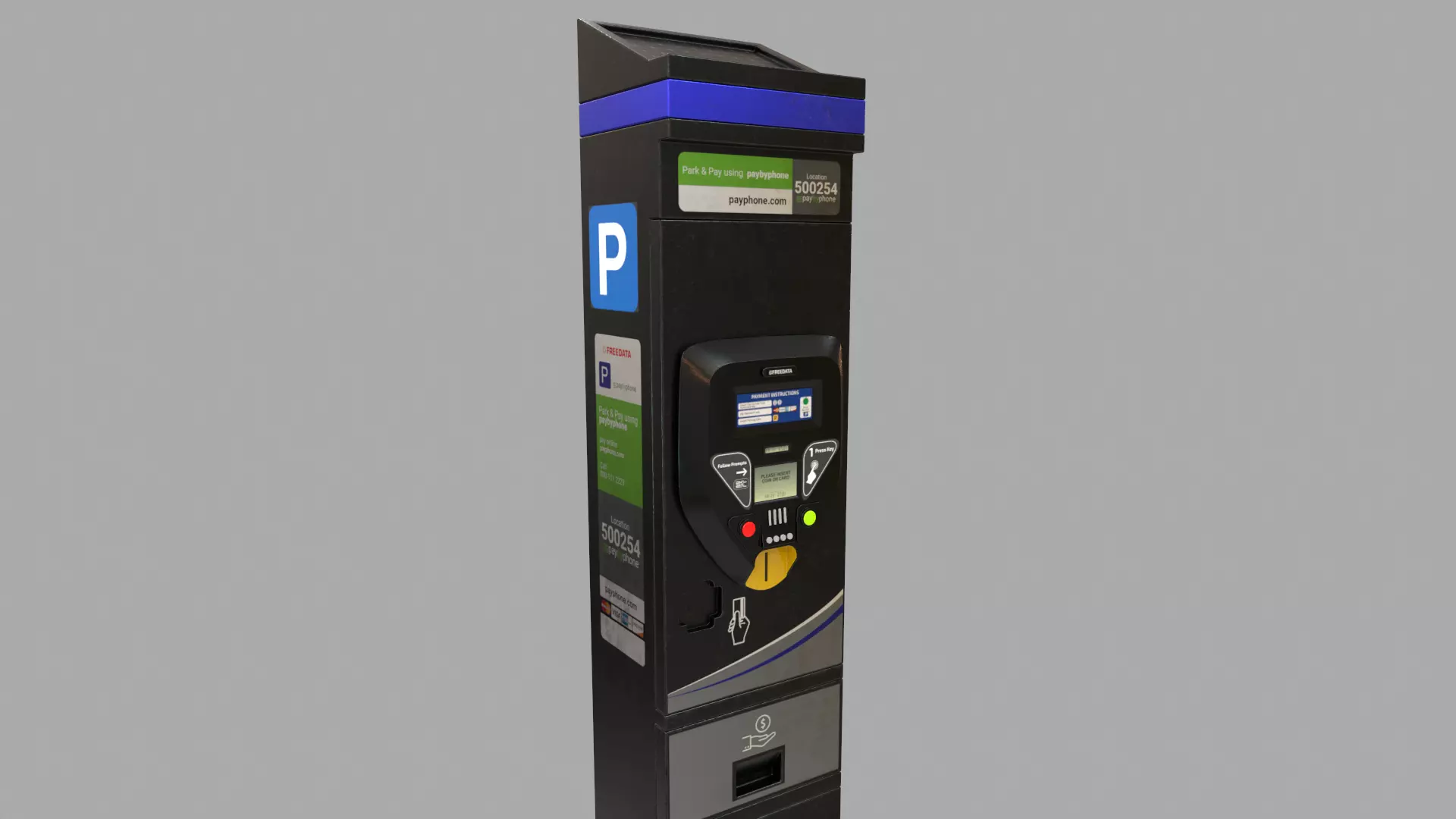 Parking Meter Low-poly 3D model_0