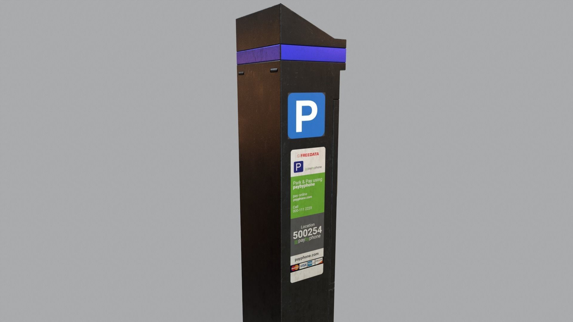 Parking Meter Low-poly 3D model_8