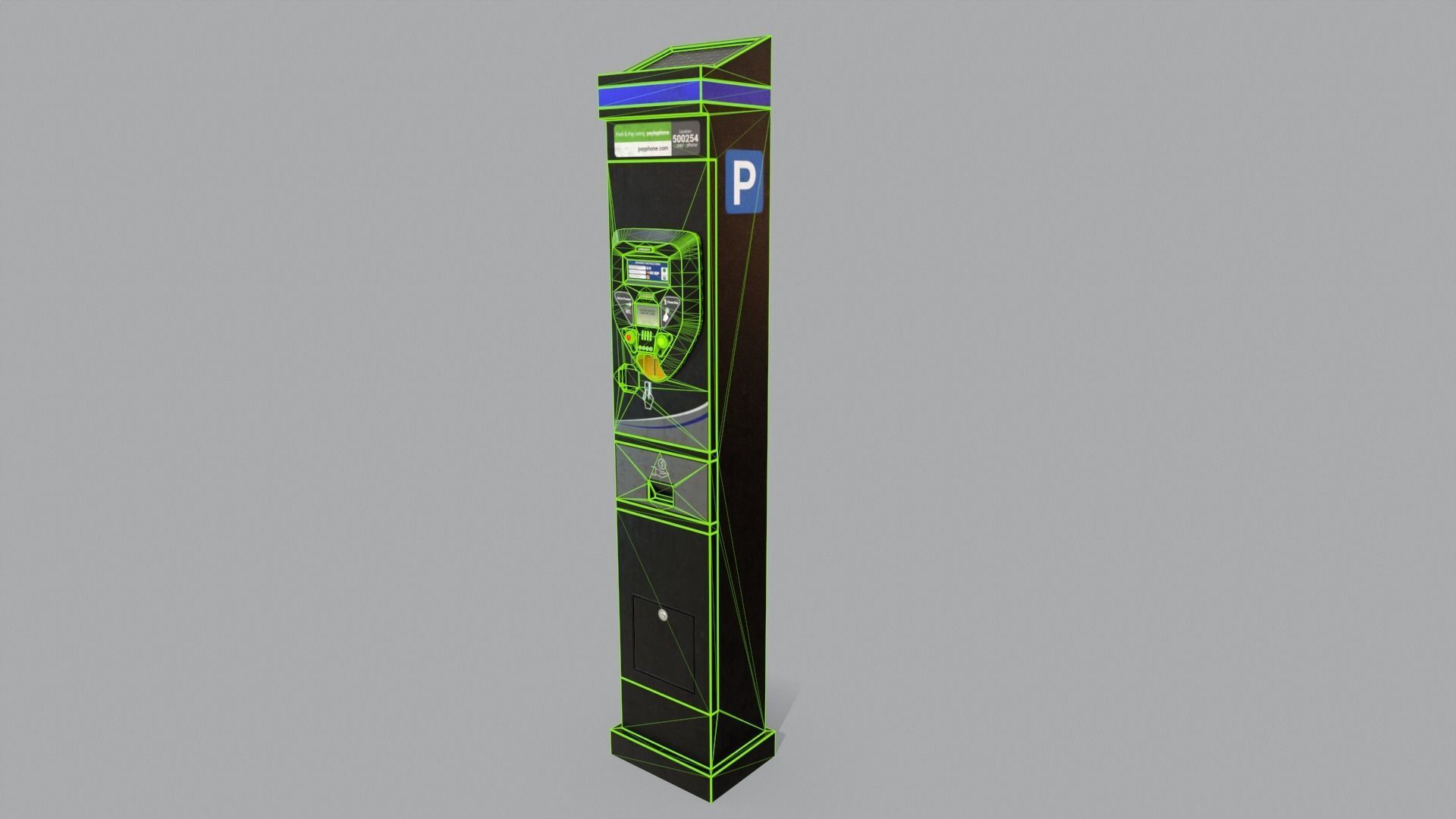 Parking Meter Low-poly 3D model_38