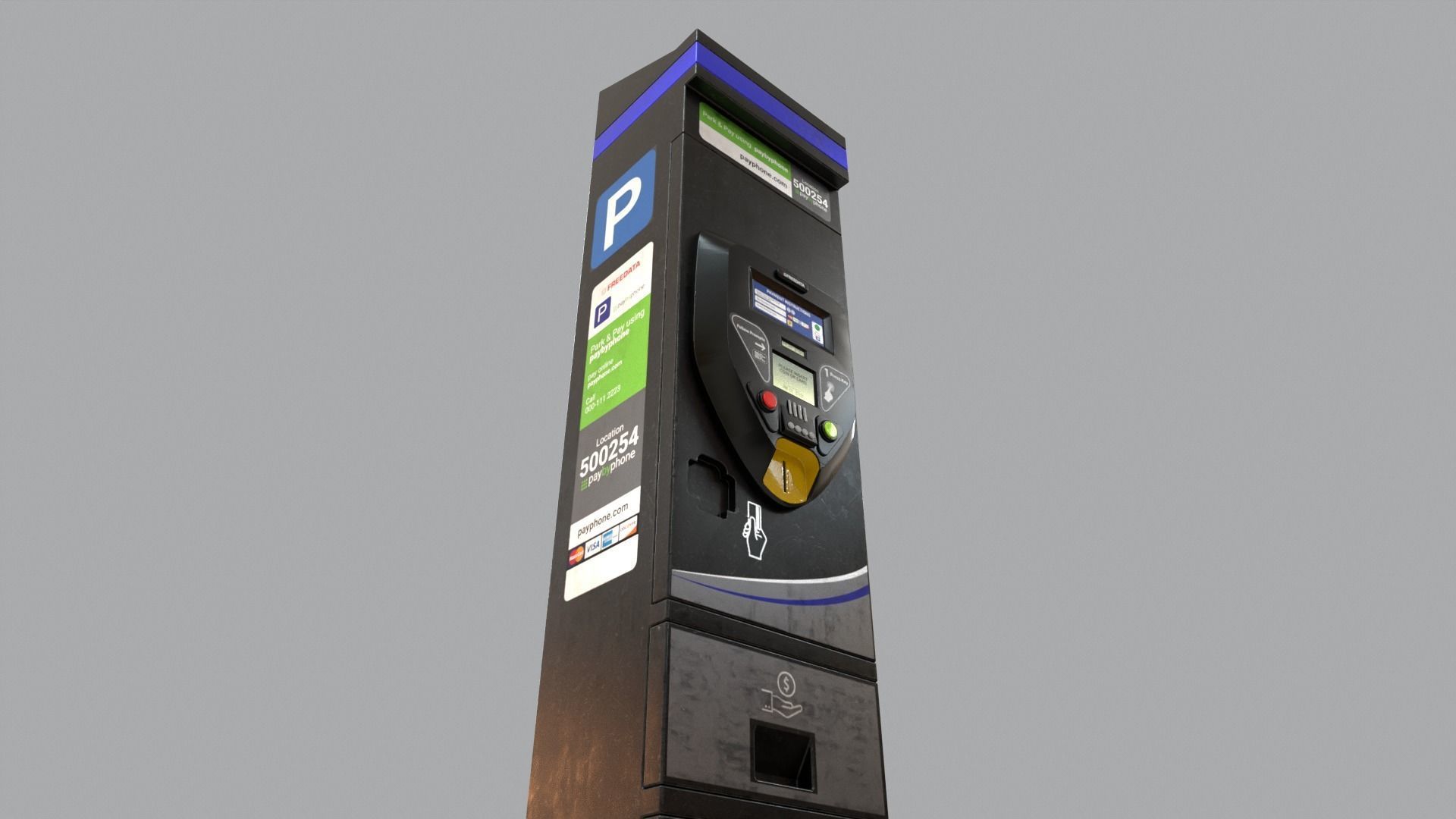 Parking Meter Low-poly 3D model_9
