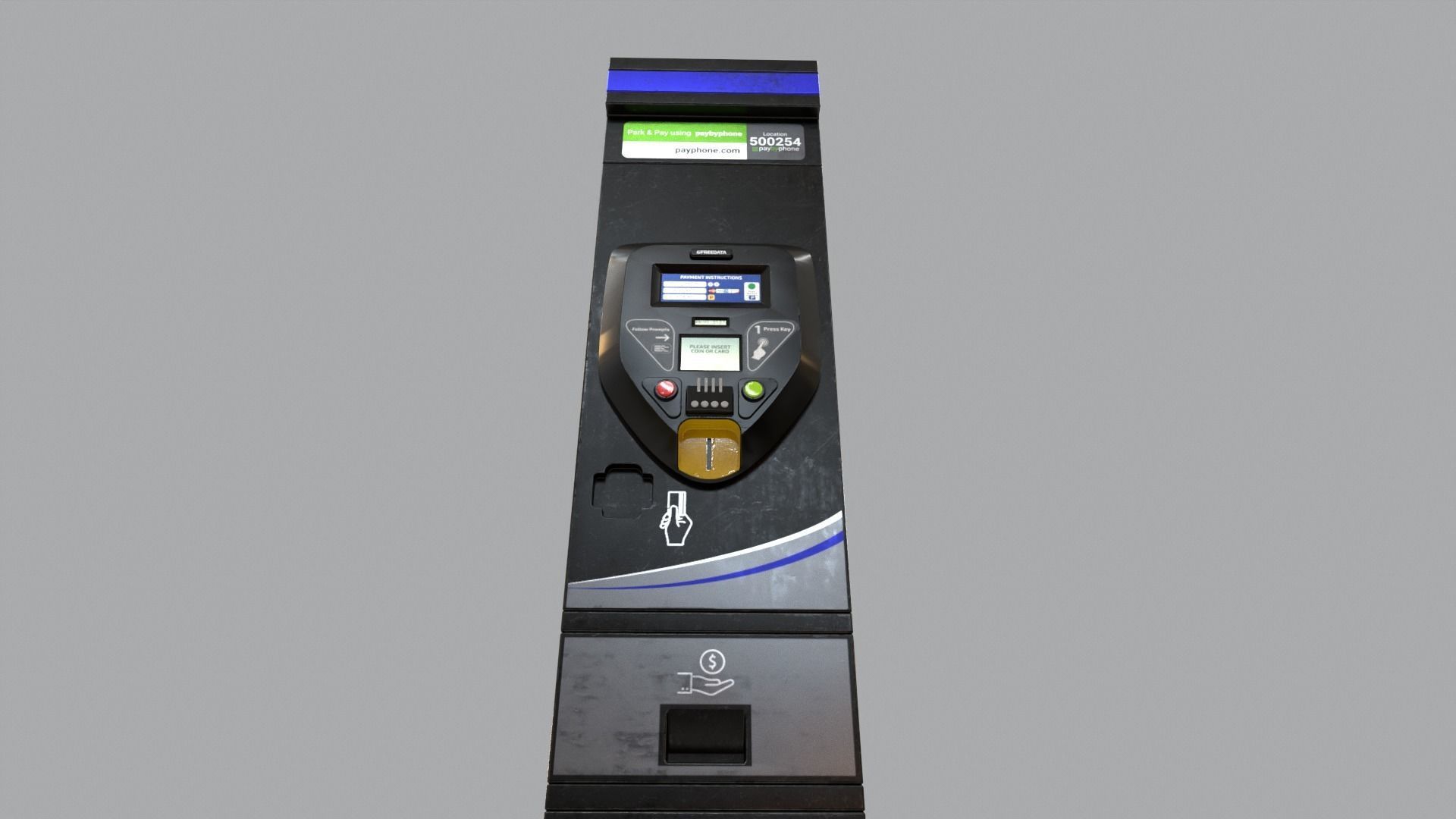 Parking Meter Low-poly 3D model_10
