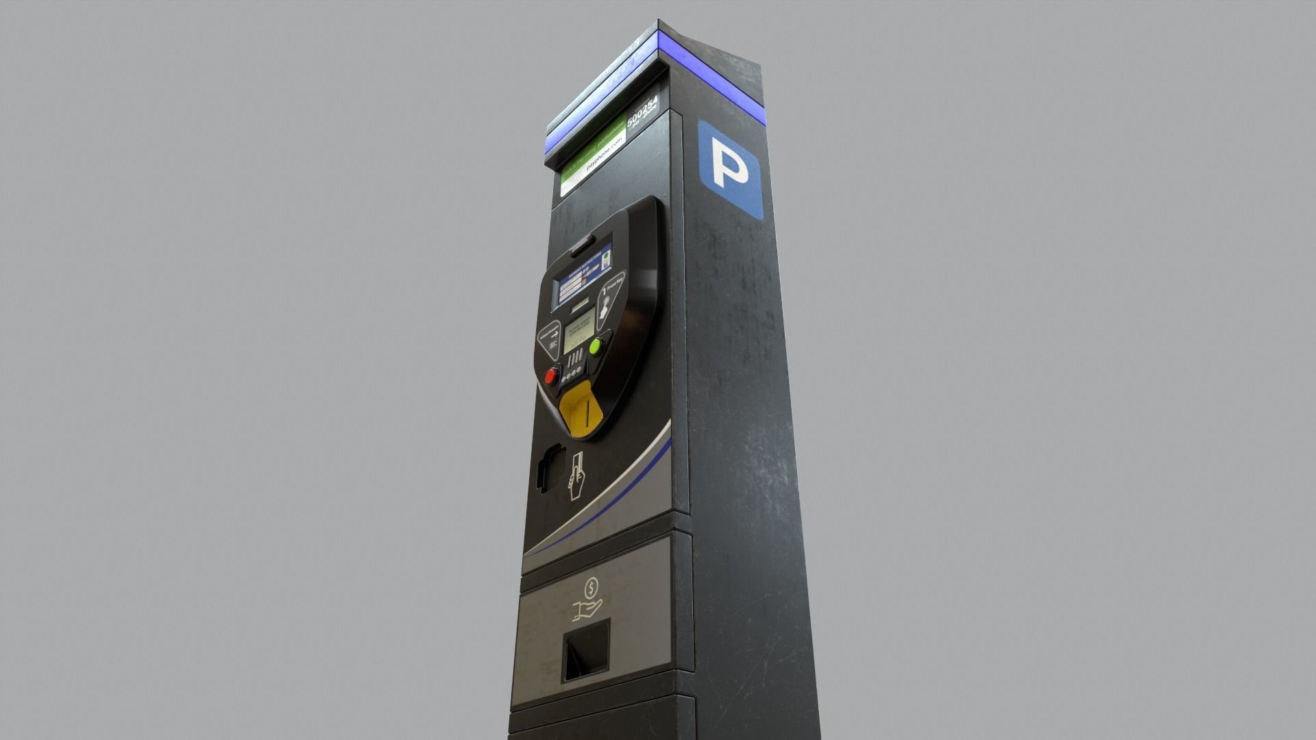 Parking Meter Low-poly 3D model_11