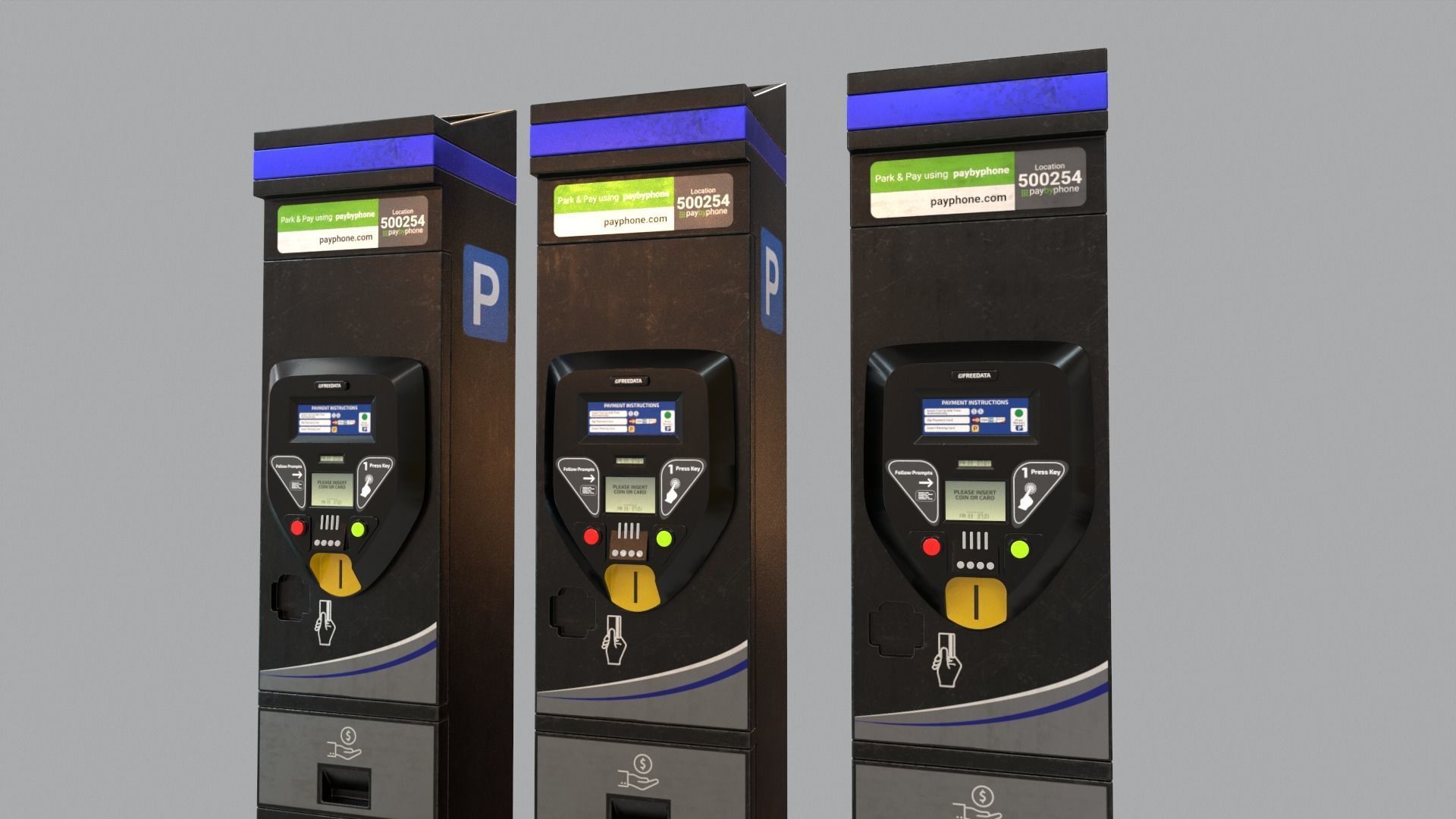 Parking Meter Low-poly 3D model_12
