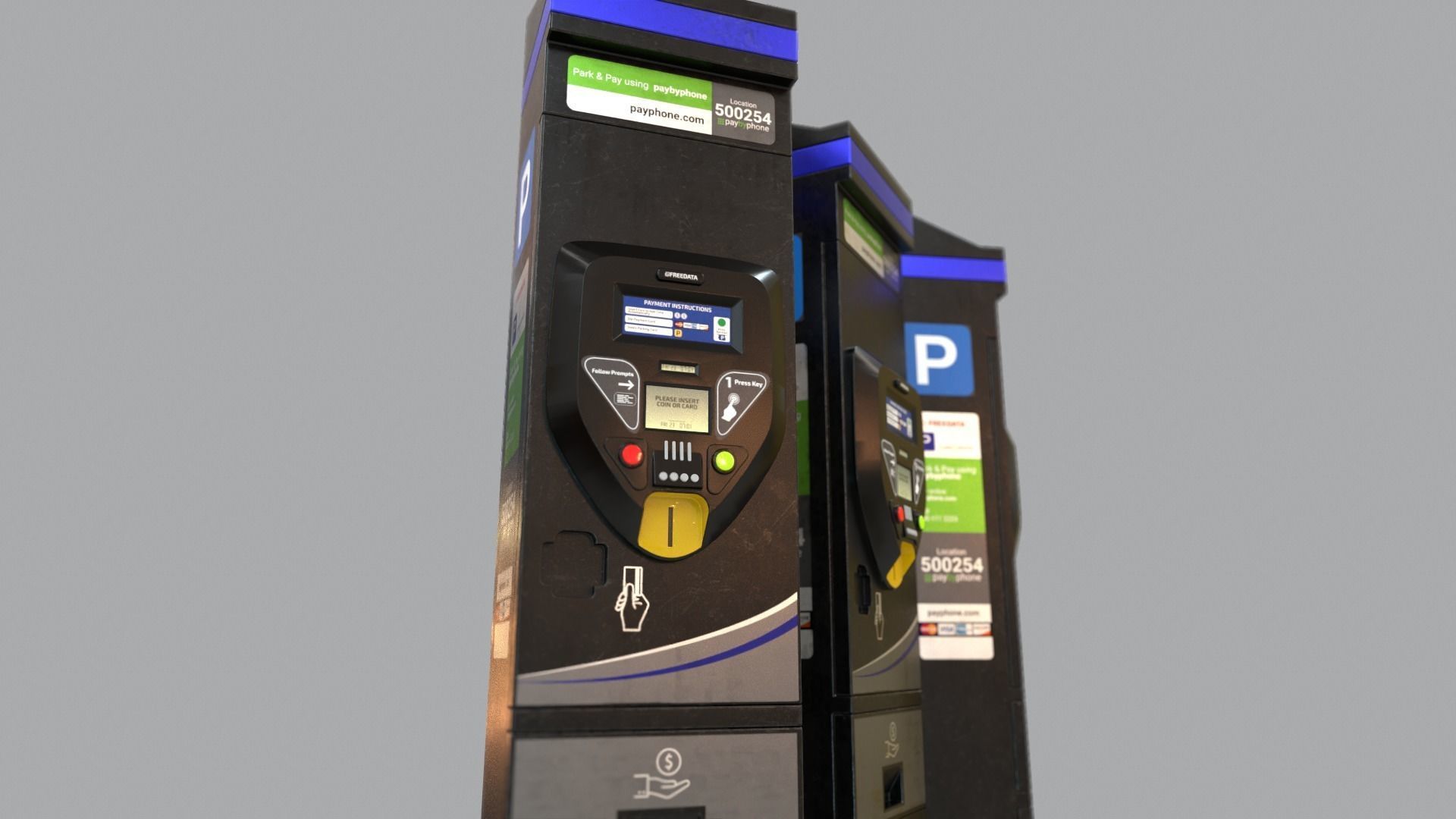 Parking Meter Low-poly 3D model_16