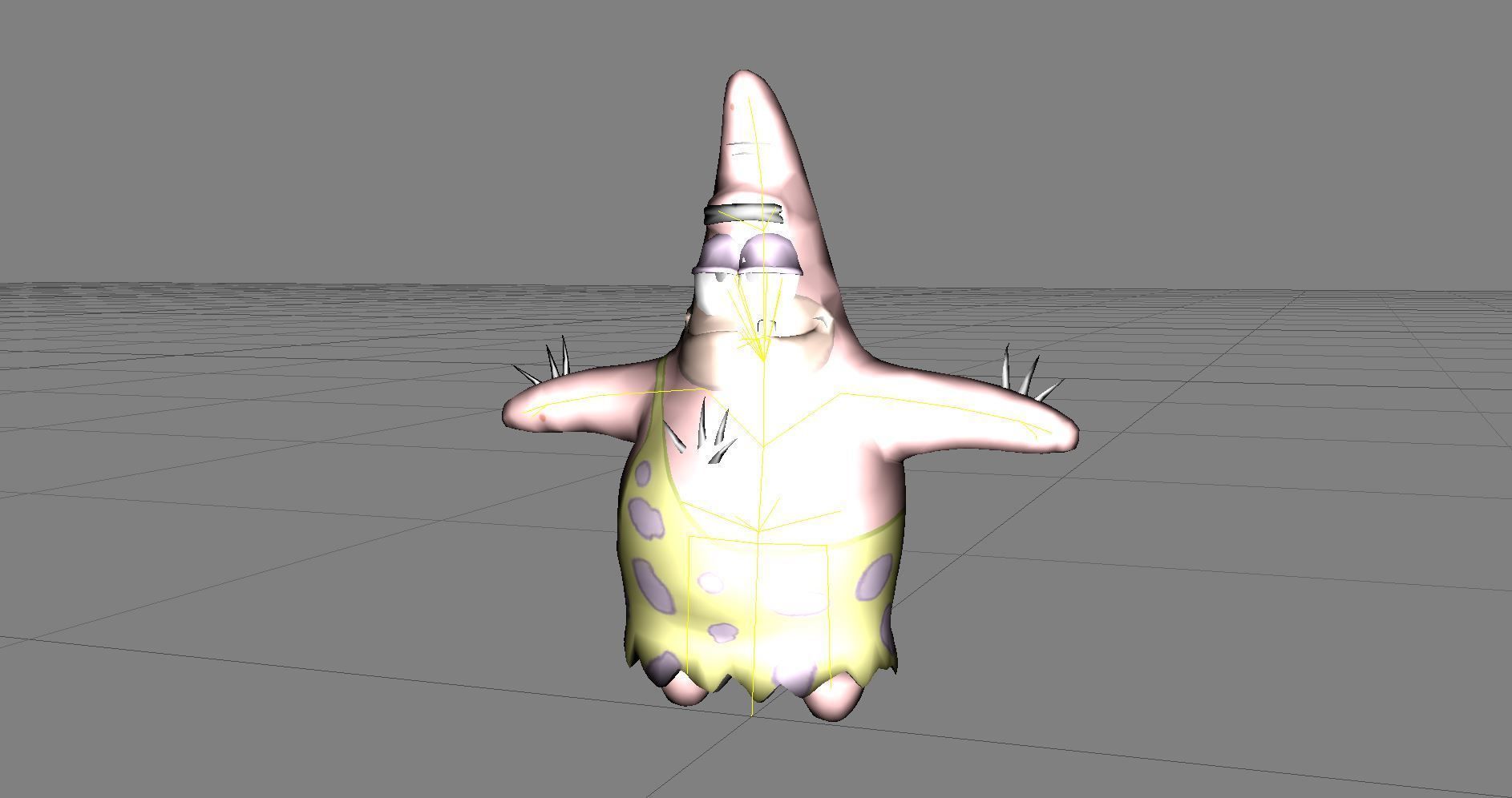Cartoon Character Patrick star 01 Low-poly 3D model_2