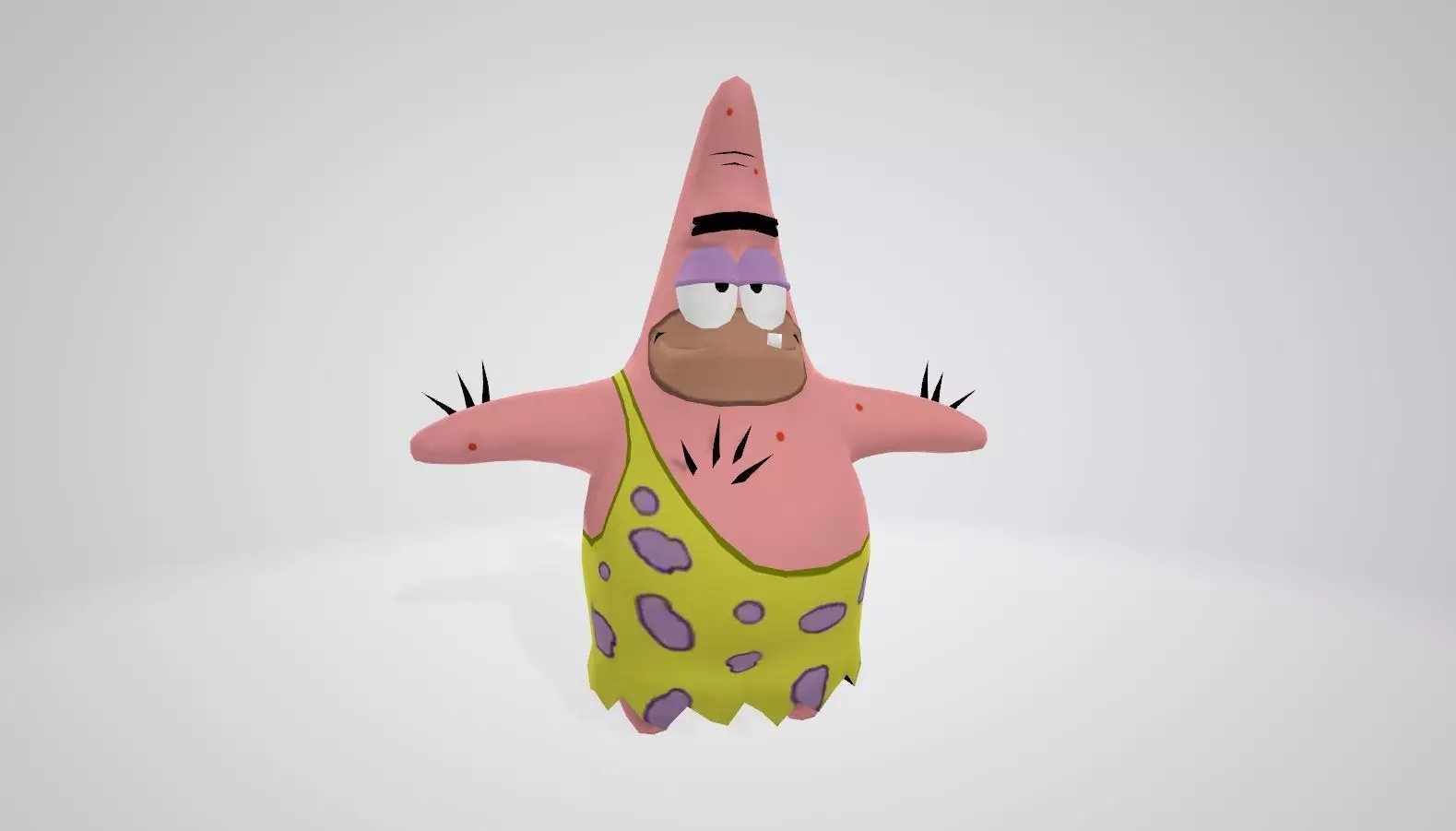 Cartoon Character Patrick star 01 Low-poly 3D model_0
