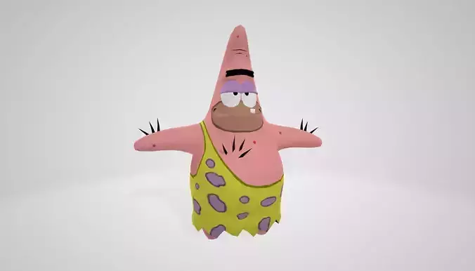 Cartoon Character Patrick star 01 Low-poly 3D model
