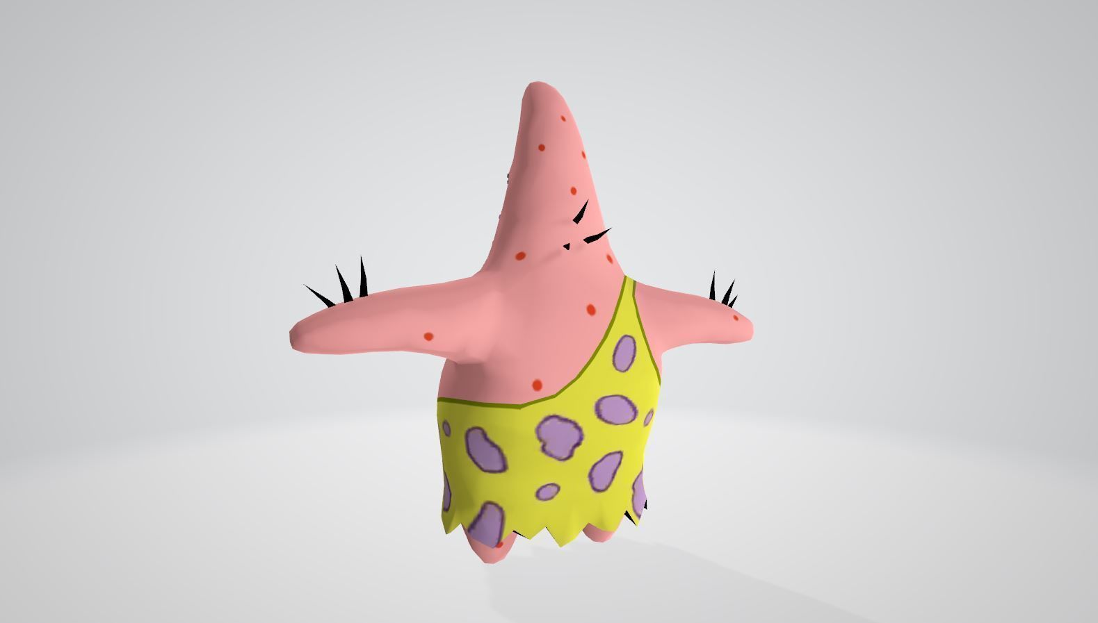 Cartoon Character Patrick star 01 Low-poly 3D model_1