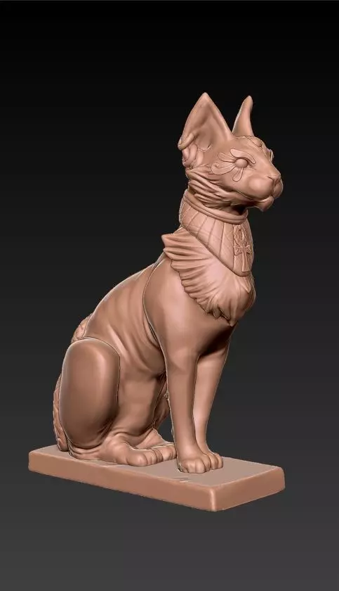 3d Printable Cat Egyptian Sphynx 3D print model_0
