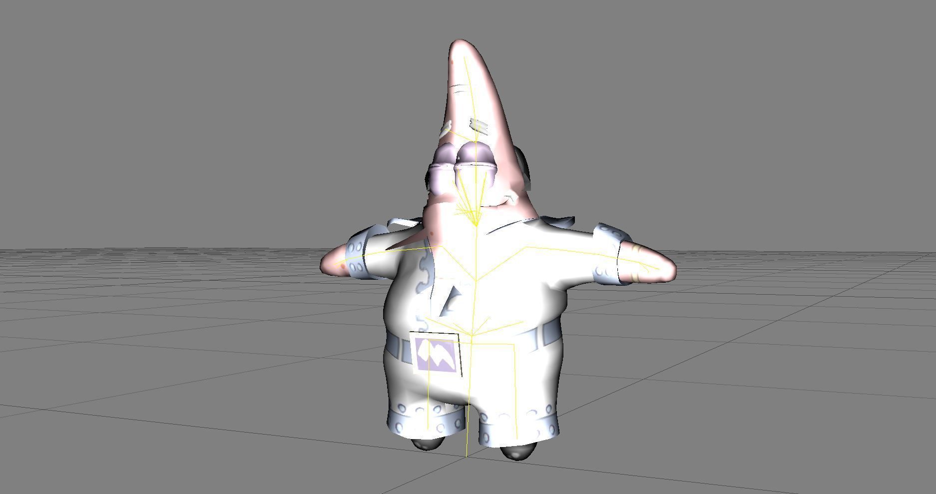 Cartoon Character Patrick star 02 Low-poly 3D model_2