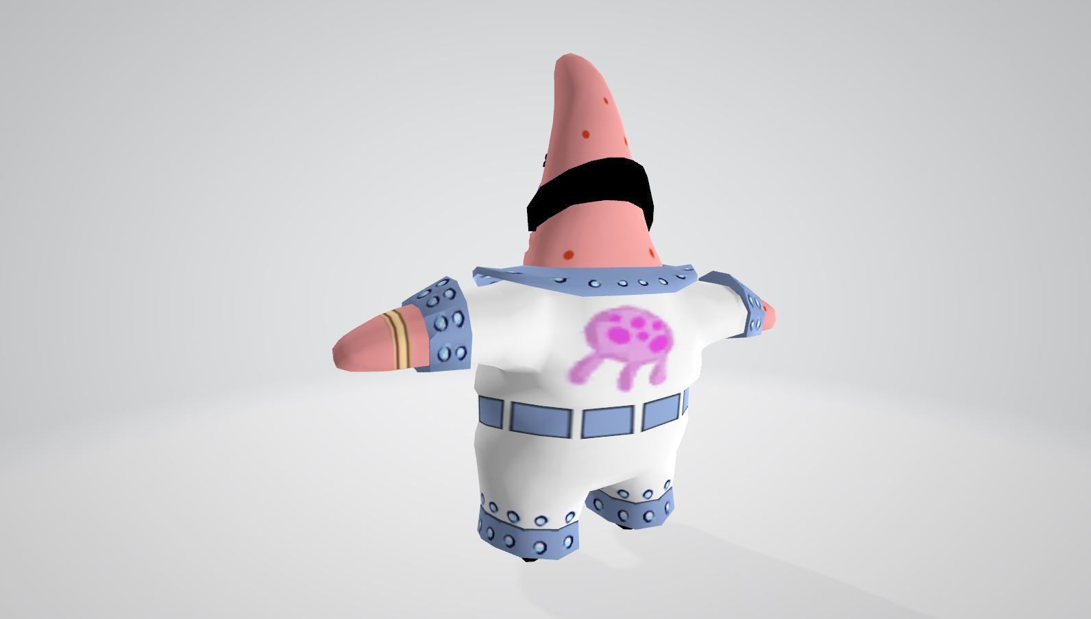 Cartoon Character Patrick star 02 Low-poly 3D model_1