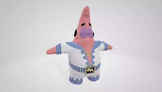 Cartoon Character Patrick star 02 Low-poly 3D model