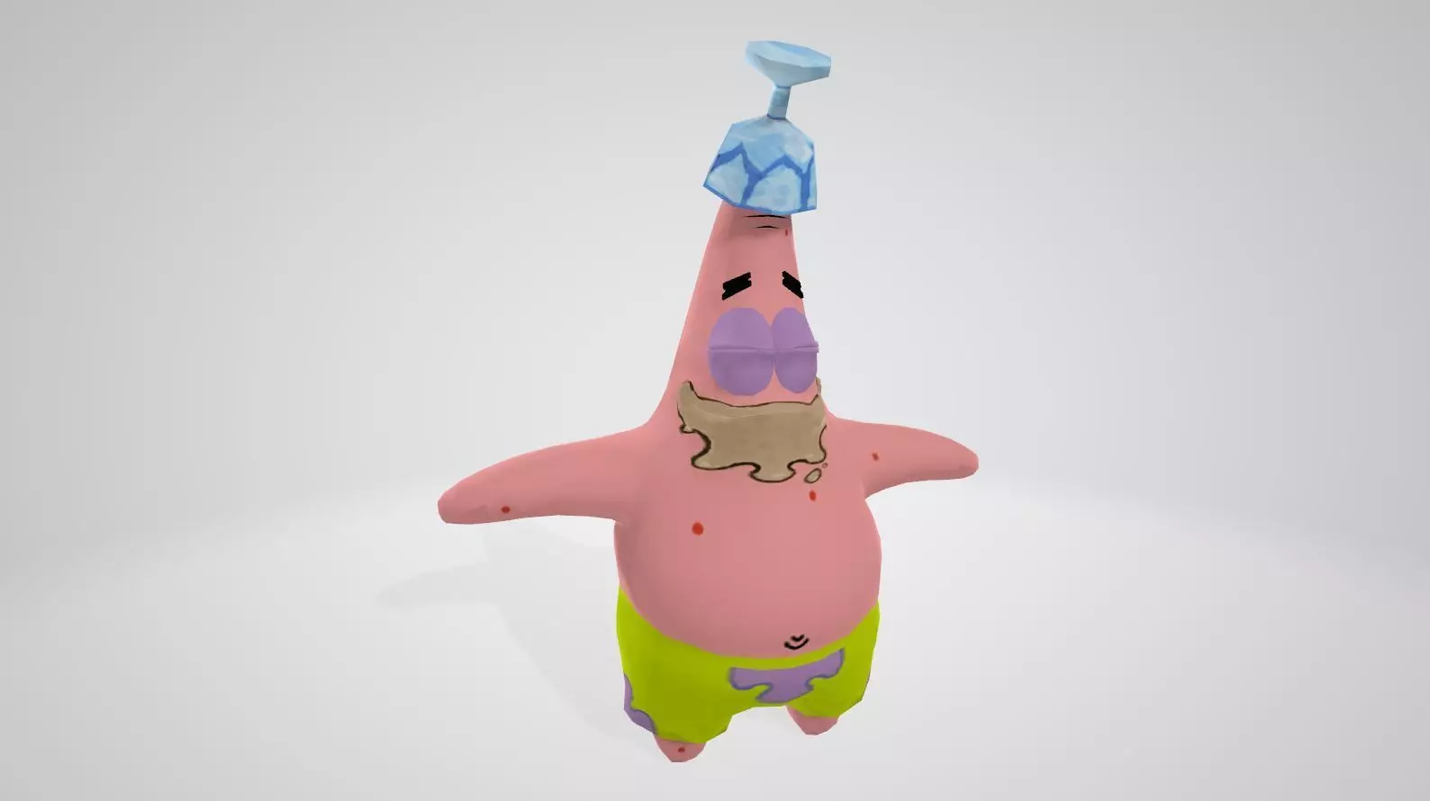 Cartoon Character Patrick star 03 Low-poly 3D model_0