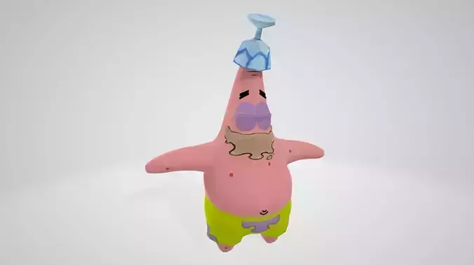 Cartoon Character Patrick star 03 Low-poly 3D model