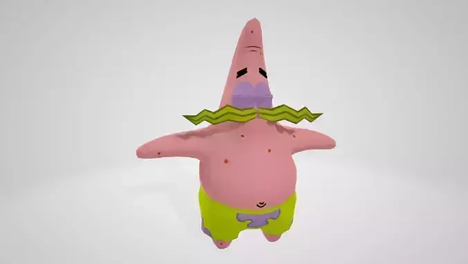 Cartoon Character Patrick star 04 Low-poly 3D model