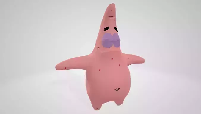 Cartoon Character Patrick star 05 Low-poly 3D model