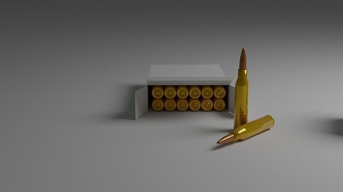 Cartridges 243 Winchester 7-62 mm 9mm 5-5 mm 3D model