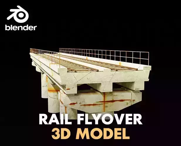 rail flyover Low-poly 3D model